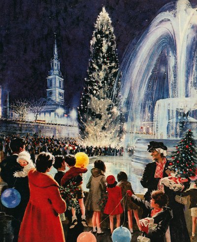 Arbre de Noël à Trafalgar Square, Londres, un cadeau du peuple d